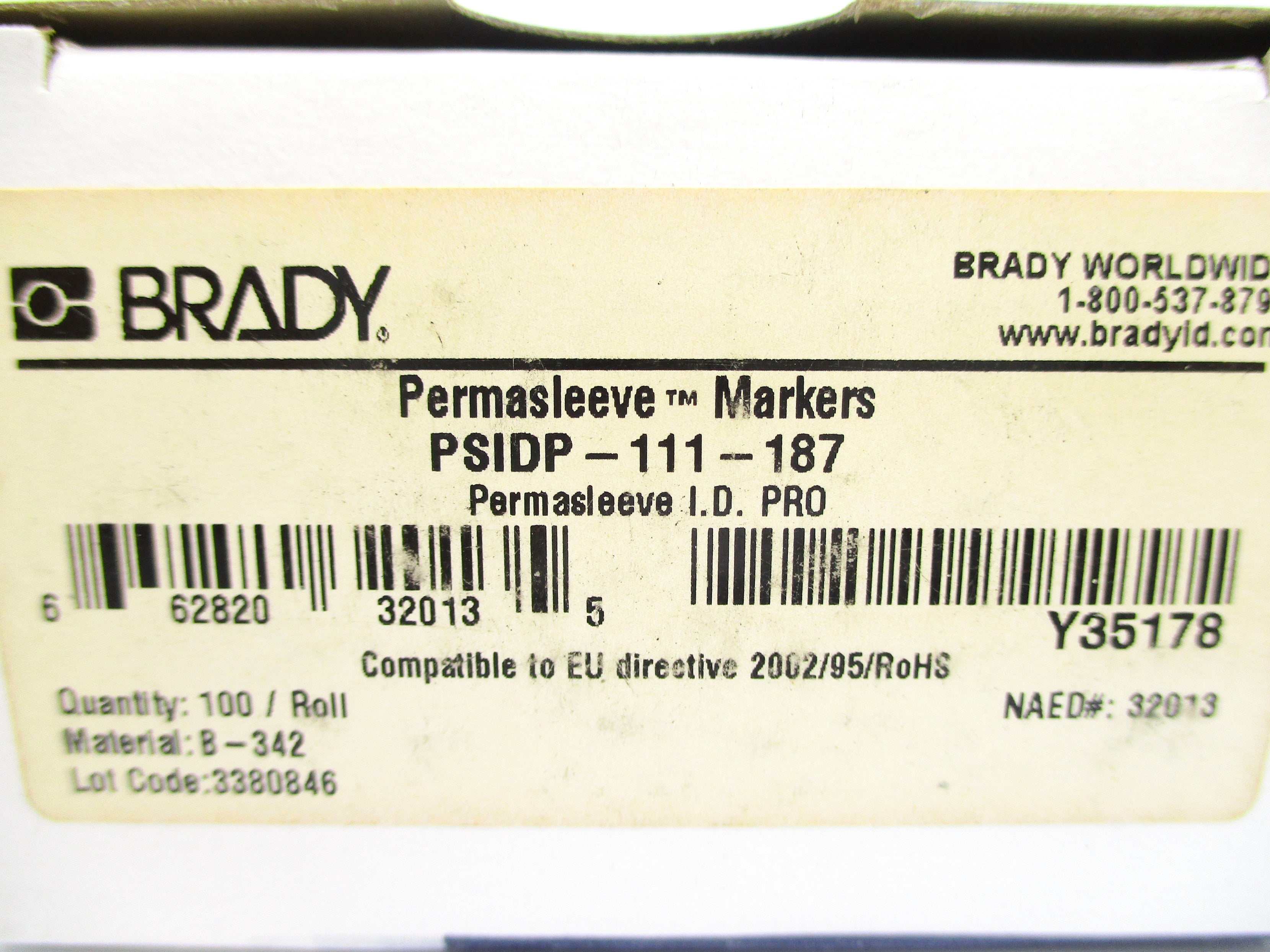 BRADY PSIDP-111-187 NSMP