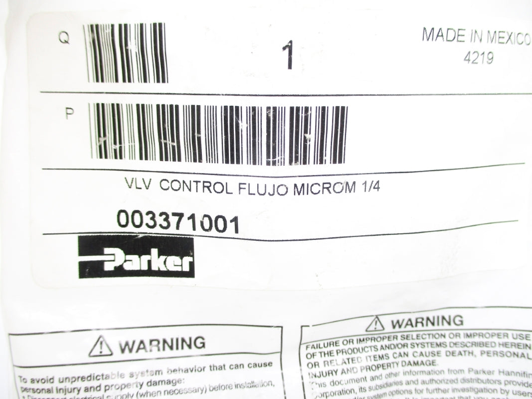 PARKER 003371001 1/4" NSMP