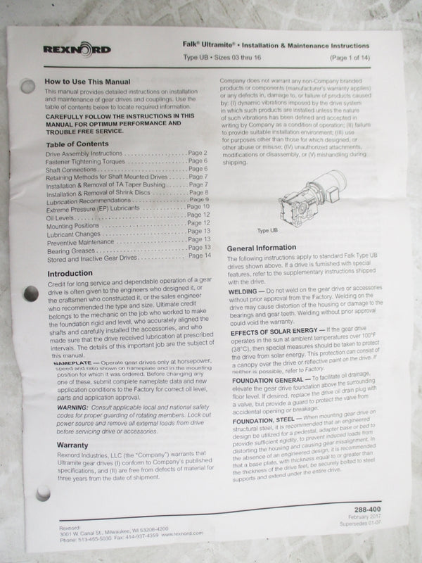 FALK ULTRAMITE 10UBBQ3A14.A1G NSNP