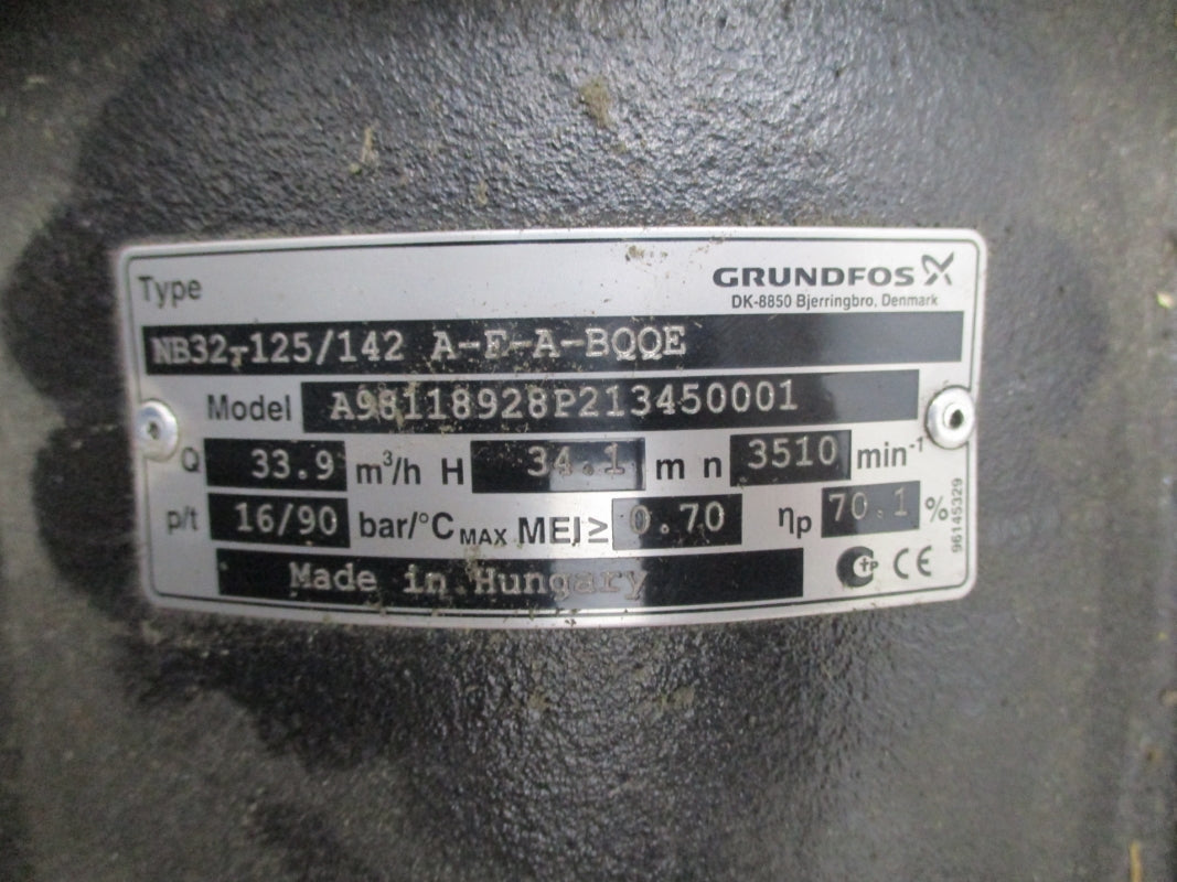 GRUNDFOS NB32-125/142 A-F-A-BQQE A98118928P213450001 NSNP