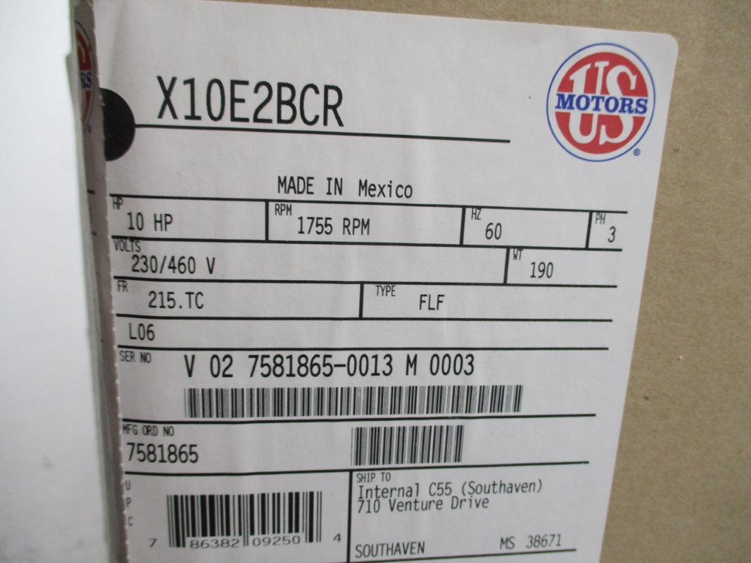 US MOTORS X10E2BCR NSMP