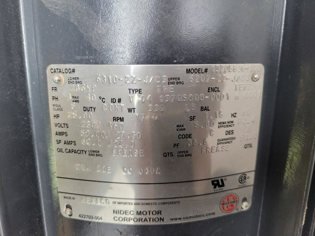 US MOTORS 13705808-100 TYPE TVE300 UNMP