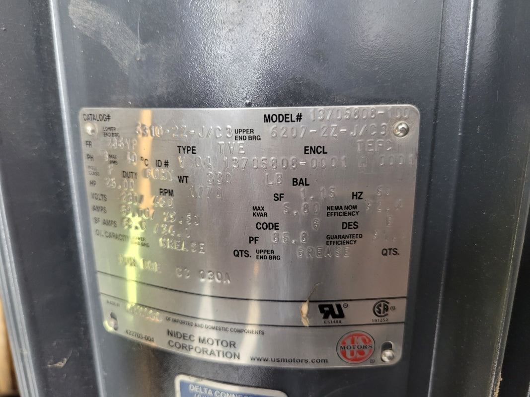 US MOTORS 13705808-100 TYPE TVE300 UNMP