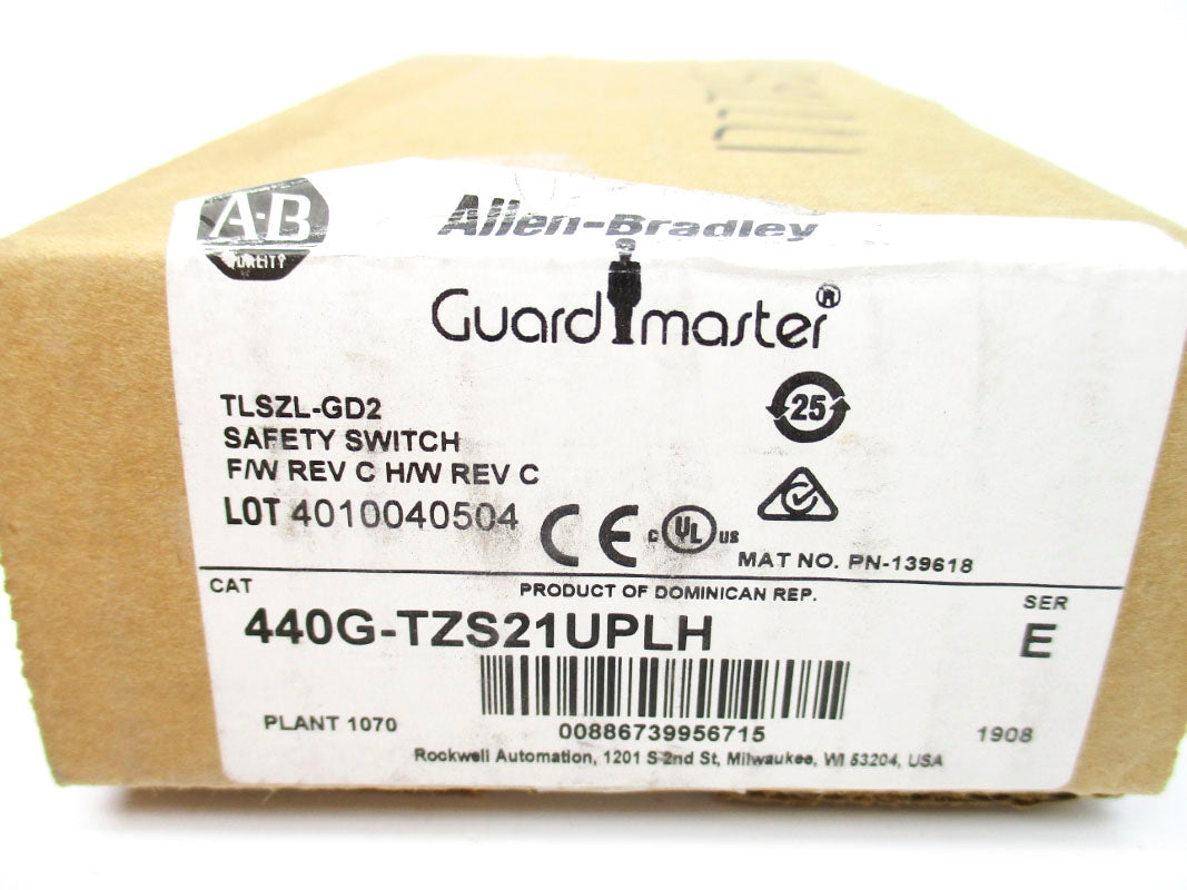 ALLEN BRADLEY 440G-TZS21UPLH SER. E F/W C 24VDC REV. C (BR/WH) NSMP