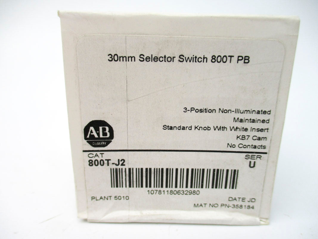 ALLEN BRADLEY 800T-J2 SER. U (WH) NSFS
