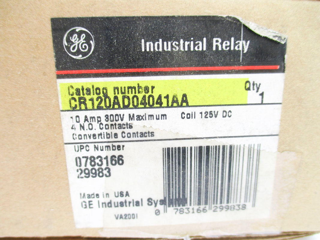 GENERAL ELECTRIC CR120AD04041AA SER. A 125VDC 10A NSMP