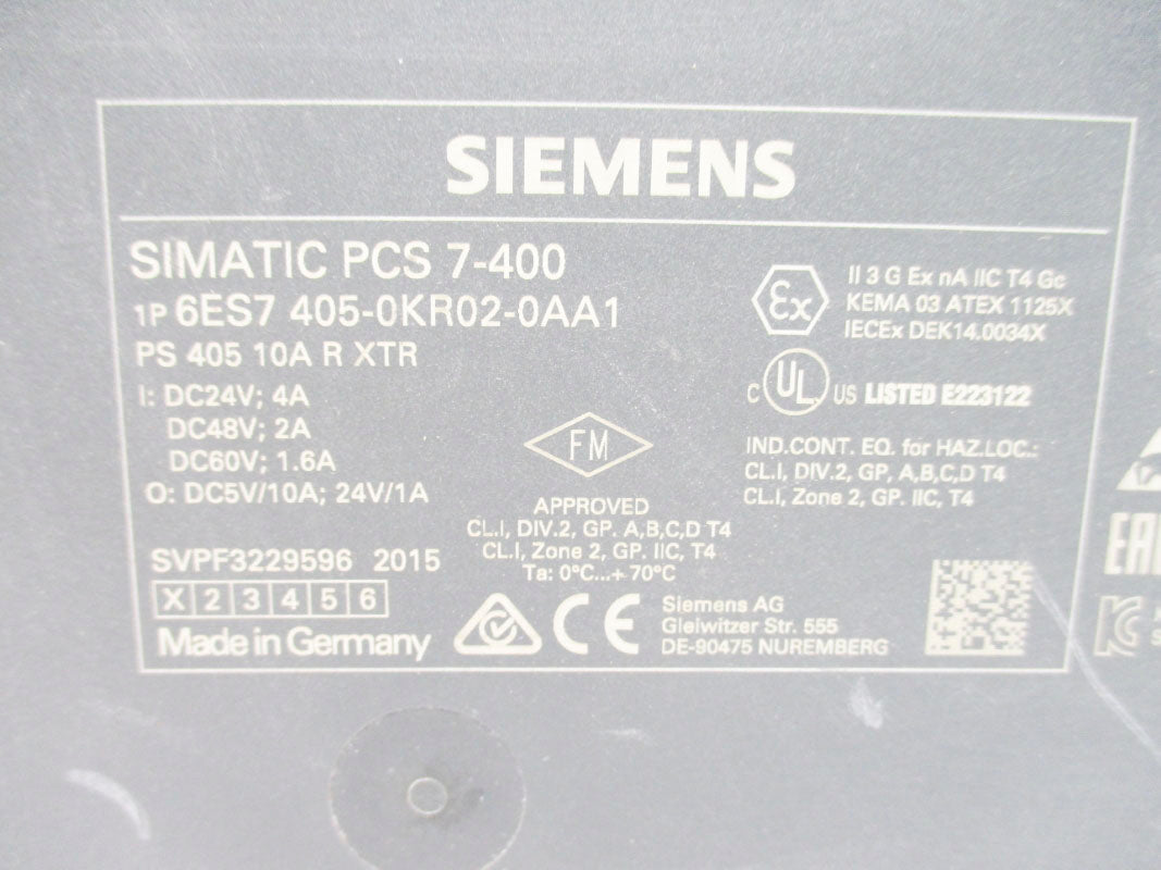 SIEMENS 6ES7405-0KR02-0AA1 (AS PICTURED) NSNP