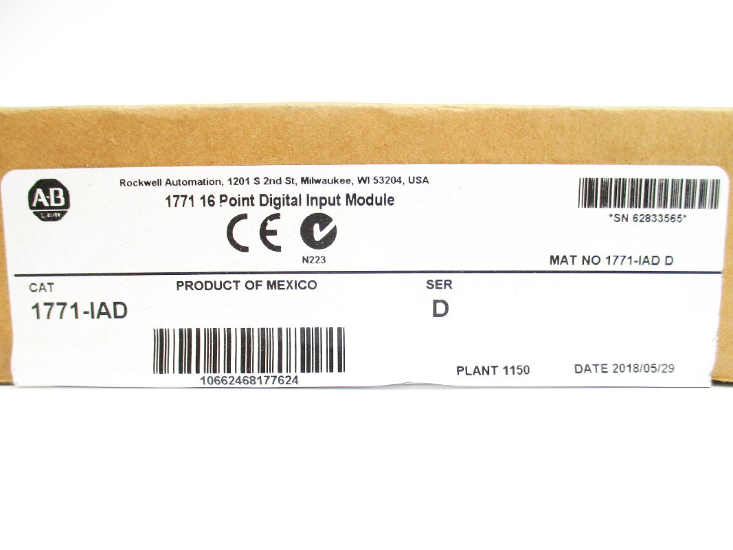 ALLEN BRADLEY 1771-IAD SER. D DATE: 2018 NSFS