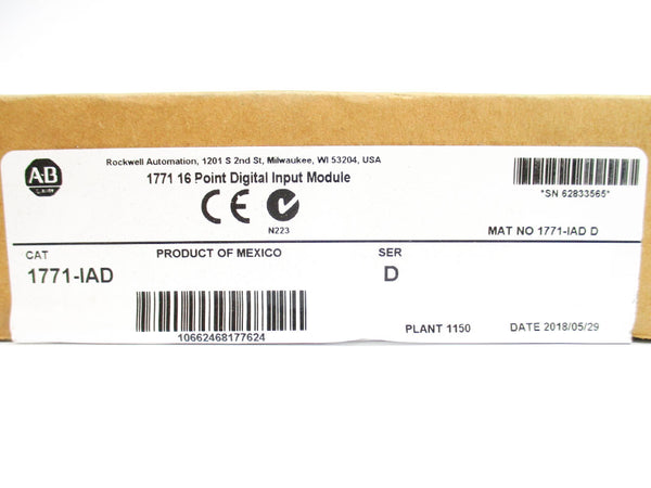 ALLEN BRADLEY 1771-IAD SER. D DATE: 2018 NSFS