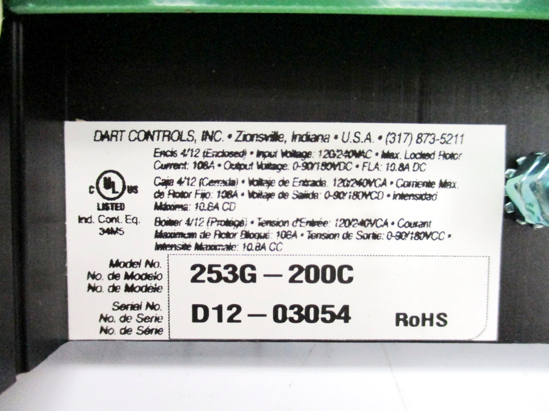 DART CONTROLS 253G-200C 120/240VAC NSNP