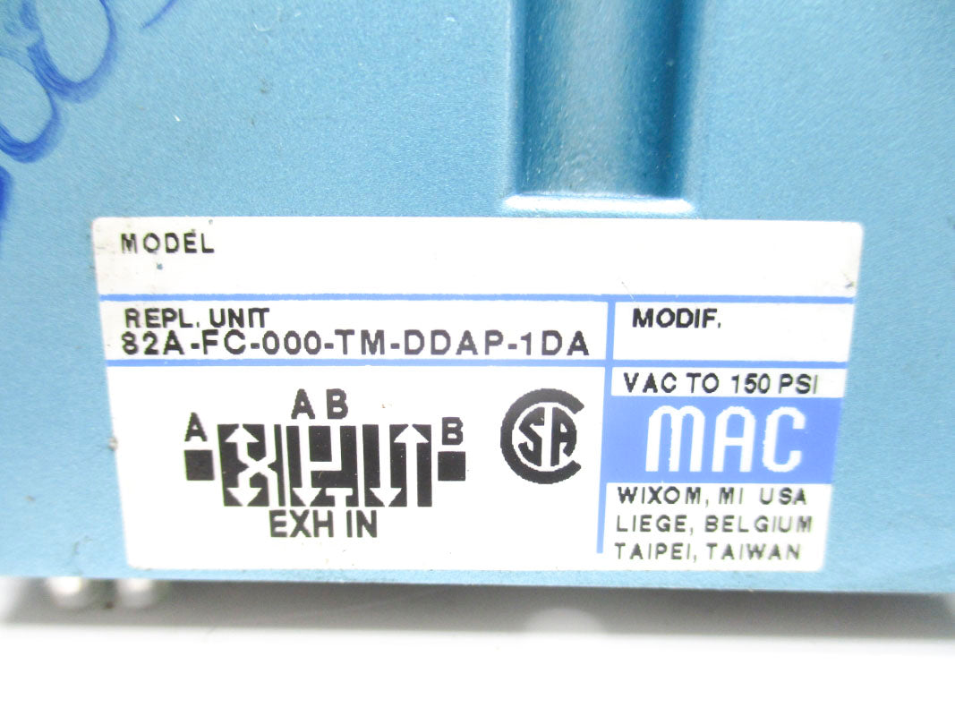 MAC 82A-FC-000-TM-DDAP-1DA 24VDC 150PSI UNMP