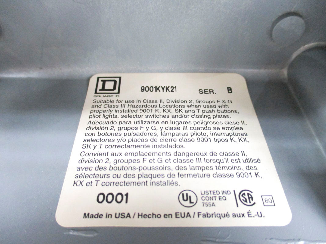 SQUARE D 9001KYK21 SER. B UNMP