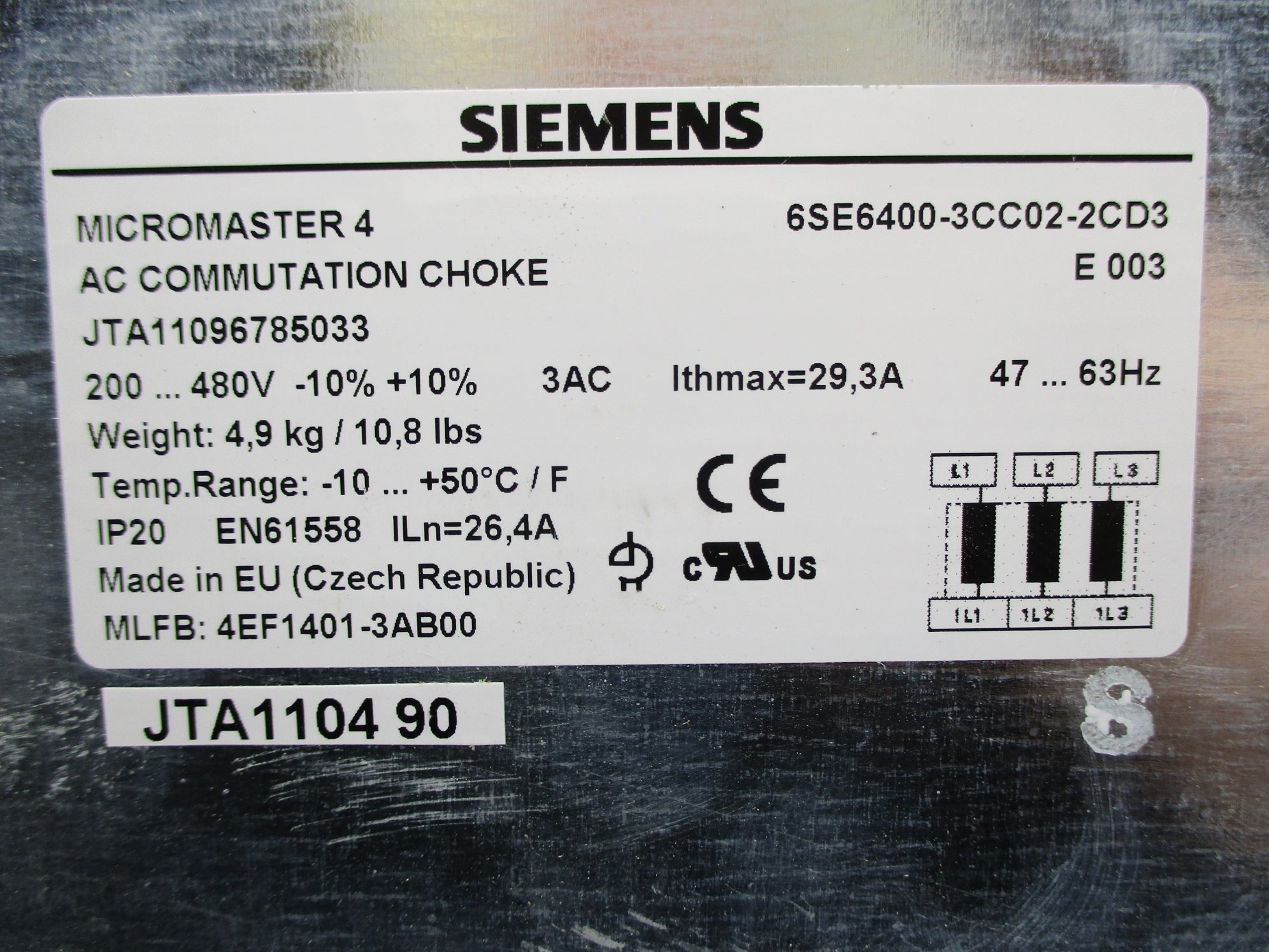 SIEMENS 6SE6400-3CC02-2CD3 NSNP