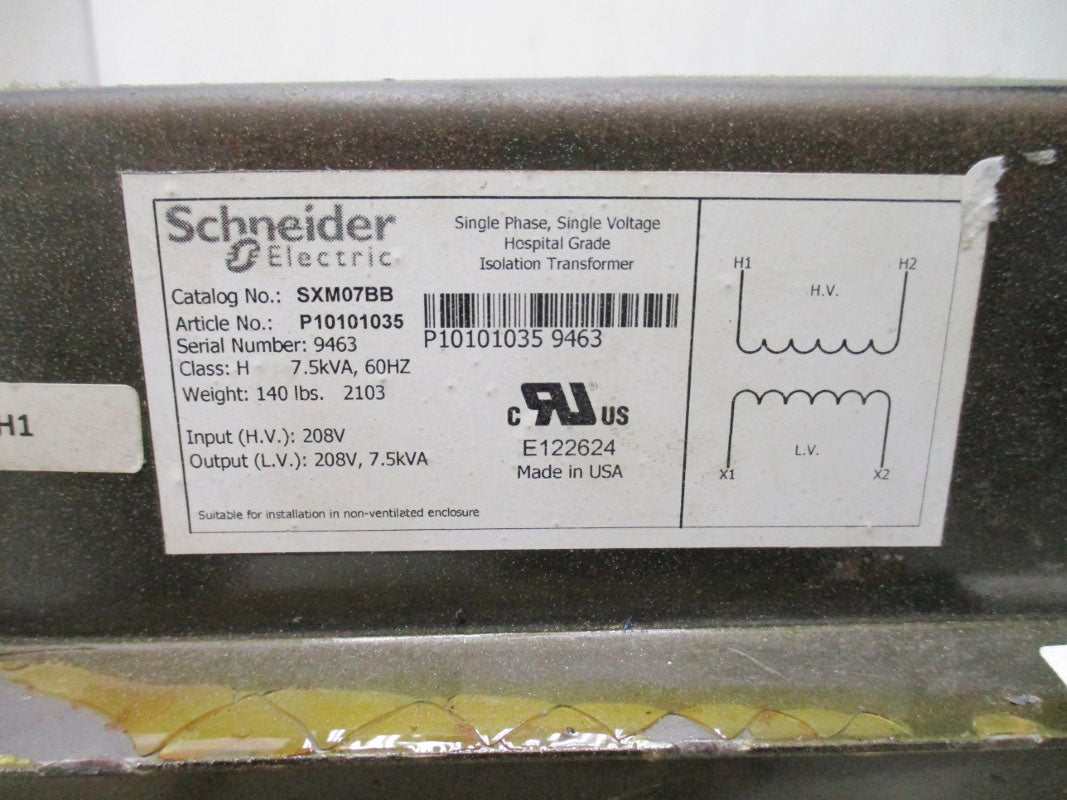 SCHNEIDER ELECTRIC SXM07BB 7.5KVA 208V NSNP