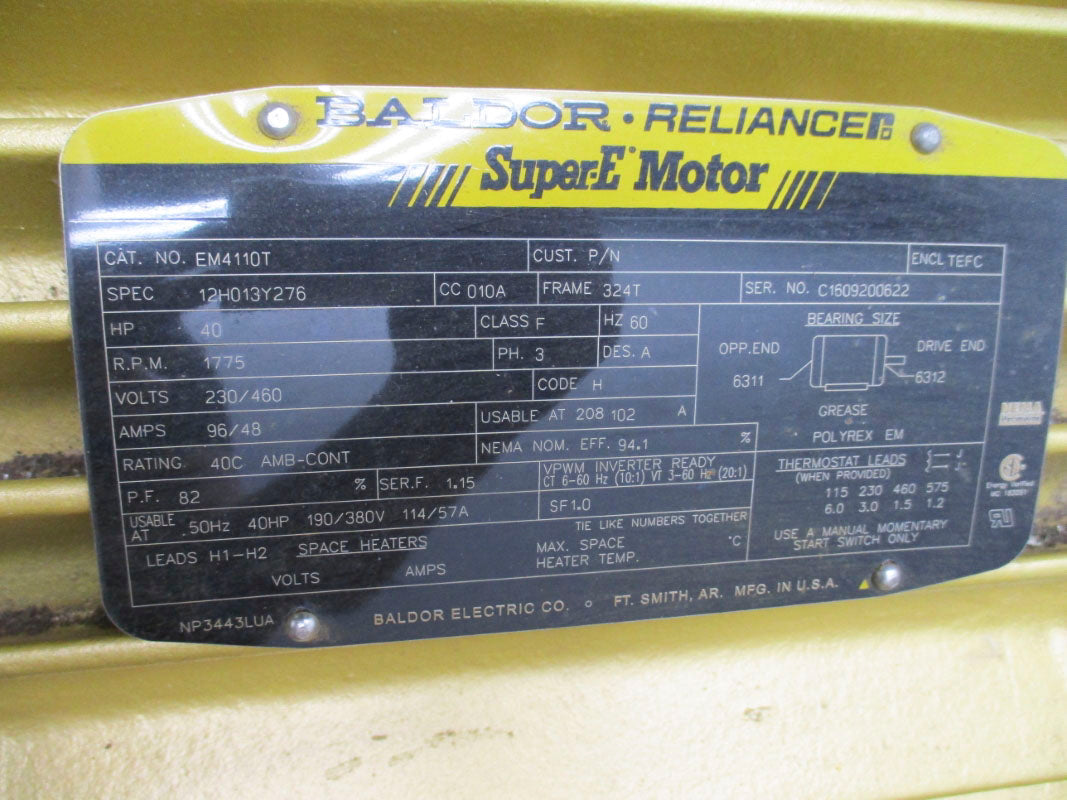 BALDOR EM4110T 230/460V 96/48A NSMP