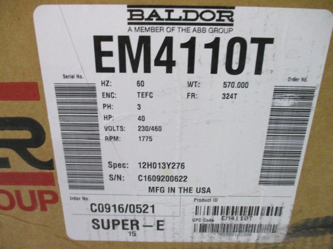 BALDOR EM4110T 230/460V 96/48A NSMP
