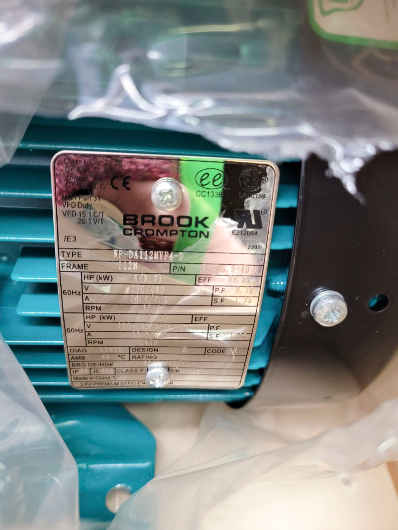 BROOK CROMPTON WP-DA112MVF4-D 190-208/380-415V 16.6/8.3A NSMP