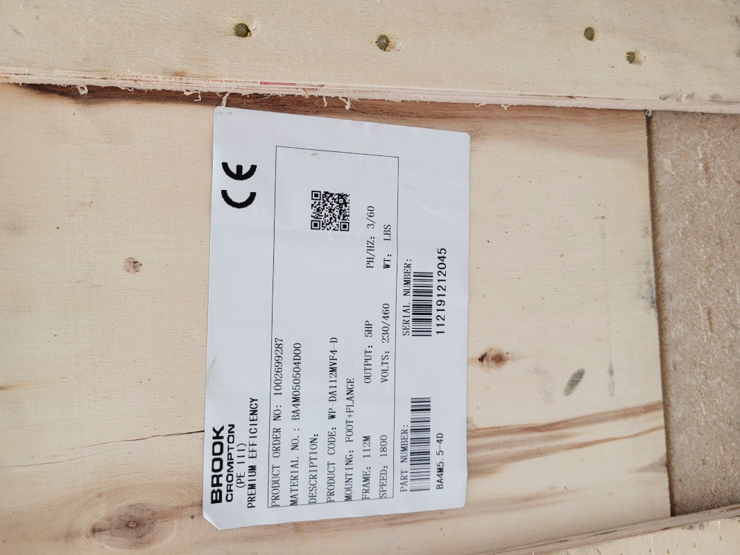 BROOK CROMPTON WP-DA112MVF4-D 190-208/380-415V 16.6/8.3A NSMP