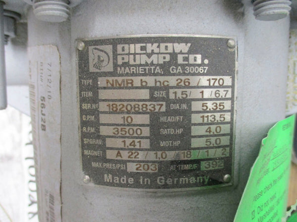DICKOW PUMP NMRBHC26/170 203PSI NSNP