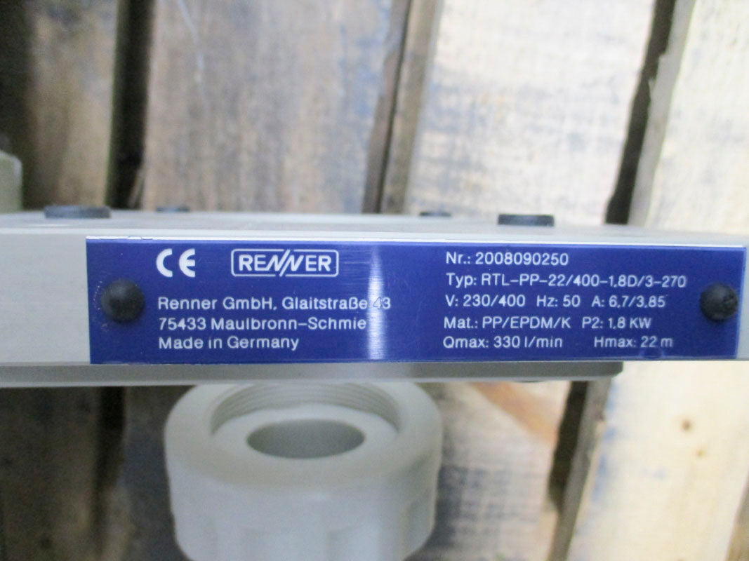 RENNER RTL-PP-22/400-1.8D/3-270 230/400V 6.7/3.85A NSNP