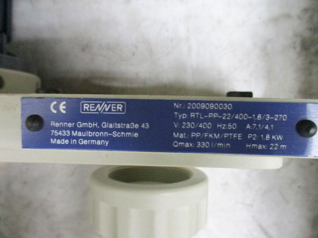 RENNER RTL-PP-22/400-1.8/3-270 230/400V 7.1/4.1A NSNP