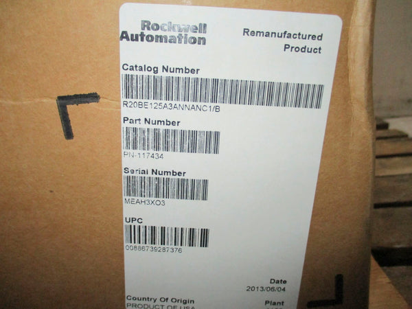 ROCKWELL AUTOMATION R20BE125A3ANNANC1/B REMAN