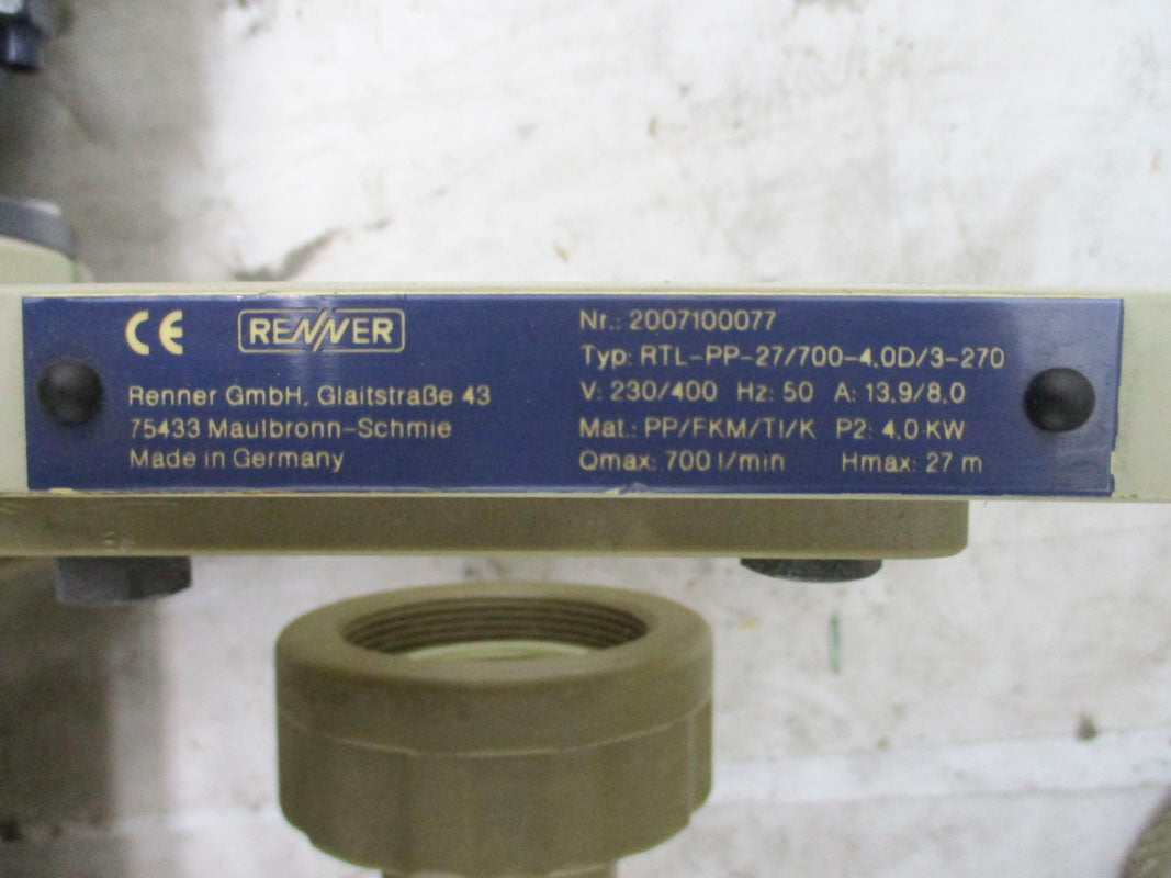 RENNER RTL-PP-27/700-4.0D/3-270 230/400V 13.9/8.0A NSNP