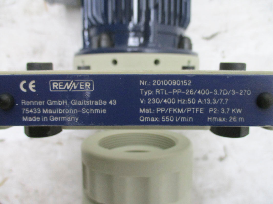 RENNER RTL-PP-26/400-3.7D/3-270 230/400V 13.3/7.7A NSNP