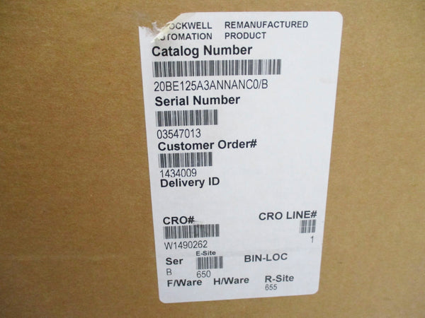 ROCKWELL AUTOMATION 20BE125A3ANNANC0/B SER. B REMAN
