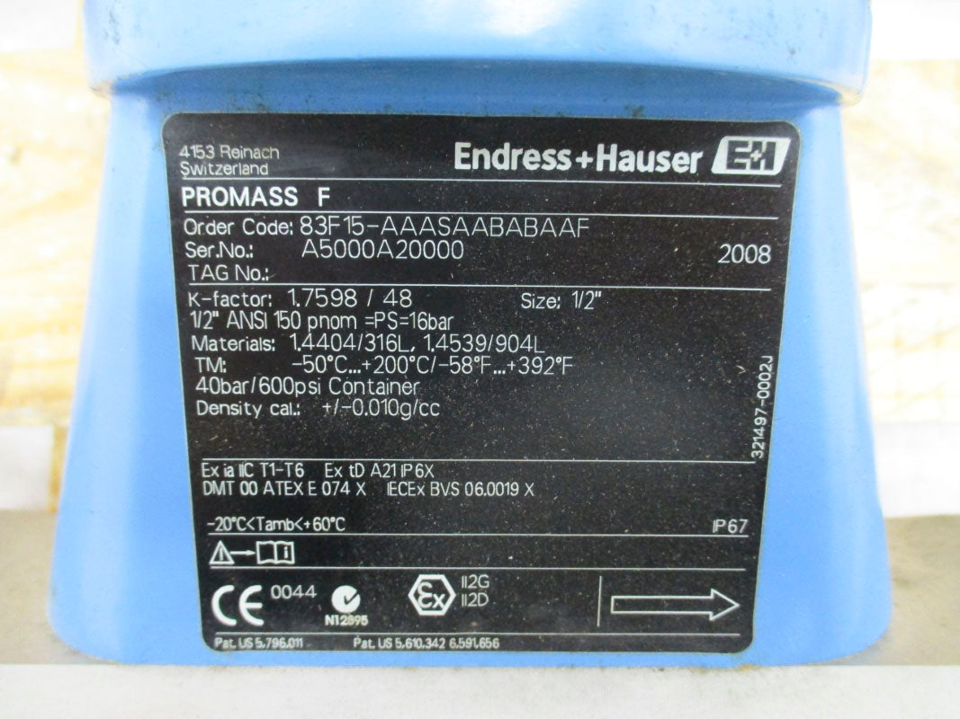 ENDRESS+HAUSER 83F15-AAASAABABAAF 600PSI 85-260VAC NSNP