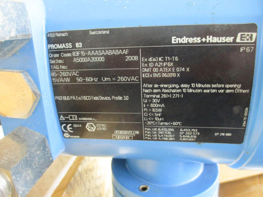 ENDRESS+HAUSER 83F15-AAASAABABAAF 600PSI 85-260VAC NSNP