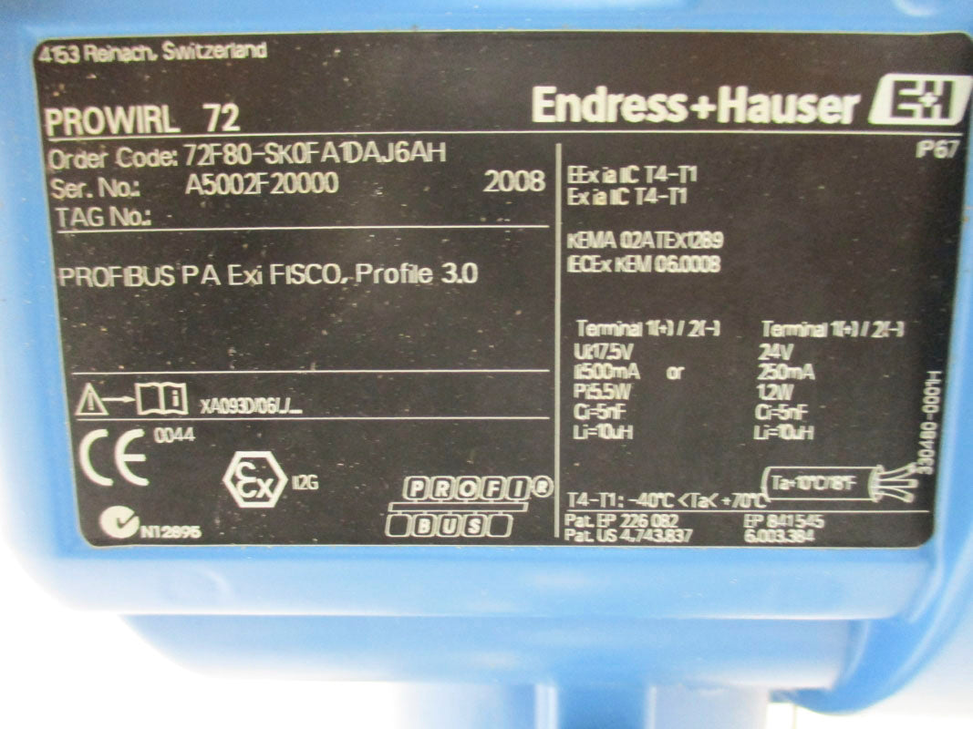 ENDRESS+HAUSER 72F80-SK0FA1DAJ6AH 24V NSNP