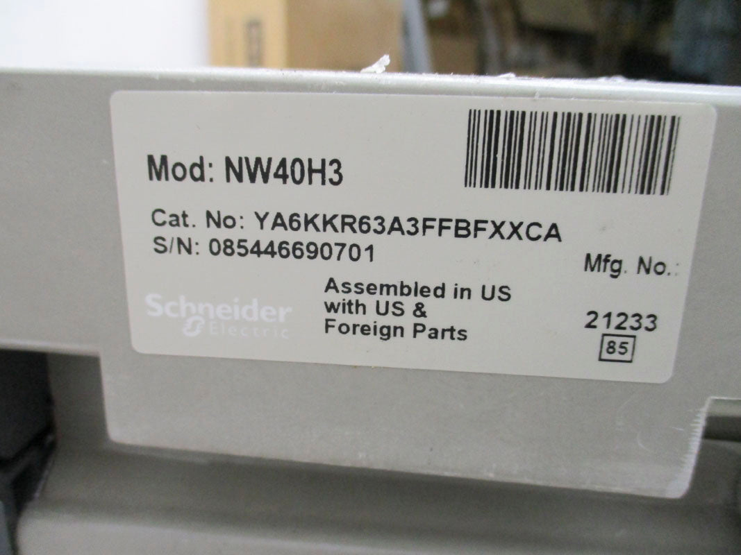 SCHNEIDER ELECTRIC NW40H3 YA6KKR63A3FFBFXXCA 4000A 635V NSNP