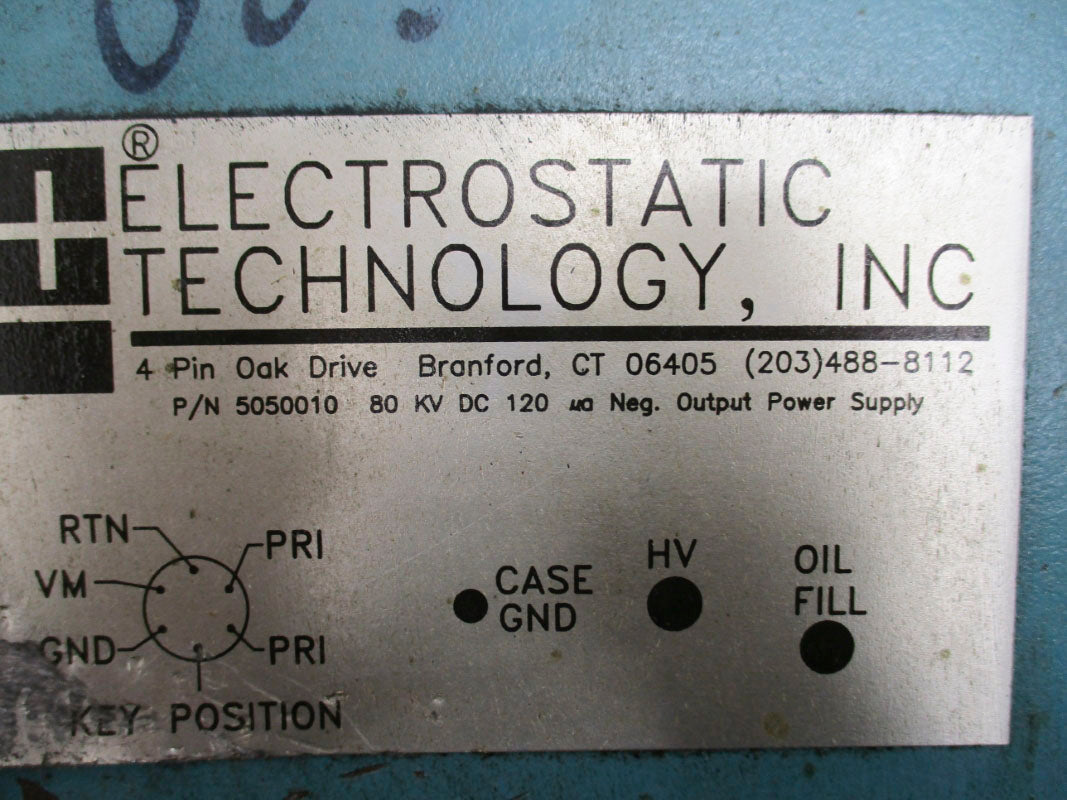 ELECTROSTATIC TECHNOLOGY 5050010 80KV 120VDC UNMP