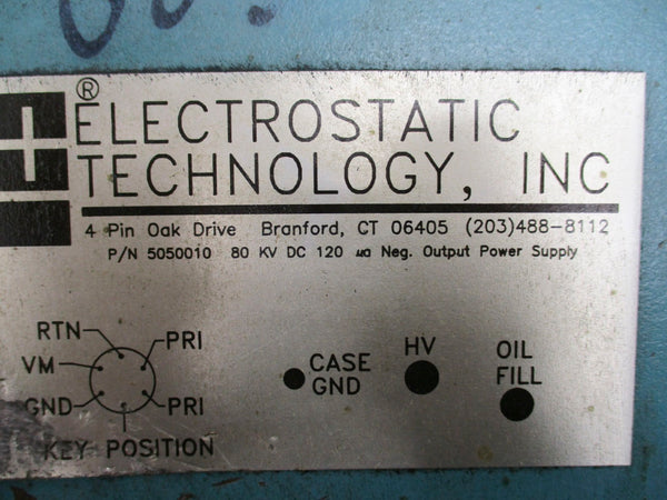 ELECTROSTATIC TECHNOLOGY 5050010 80KV 120VDC UNMP