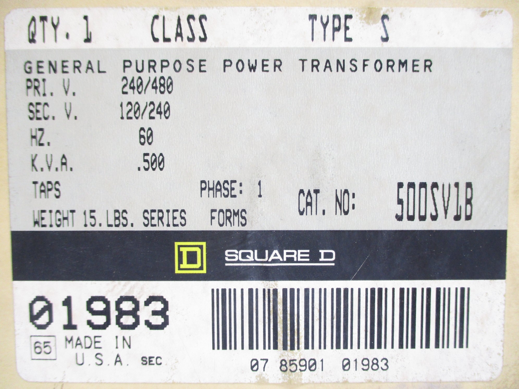 SQUARE D 500SV1B NSMP