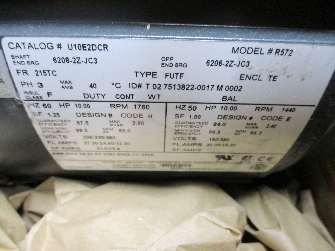 NIDEC U10E2DCR 208-230/460V 27.20-24.60/12.30A NSMP