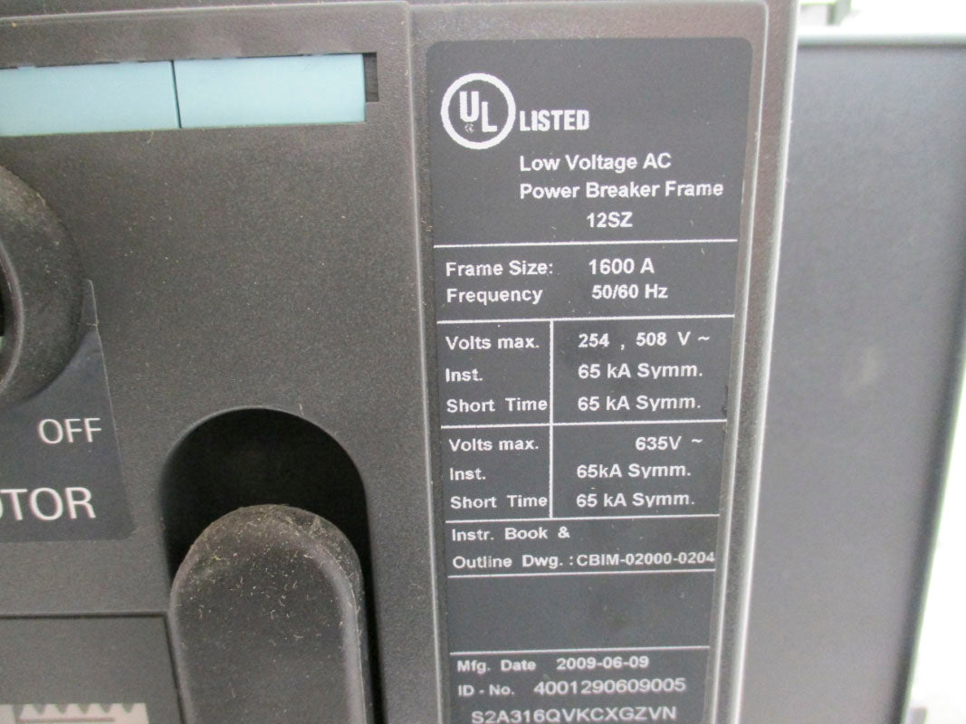 SIEMENS 3WL3216-4AS35-1AA0 1600A 508V NSNP