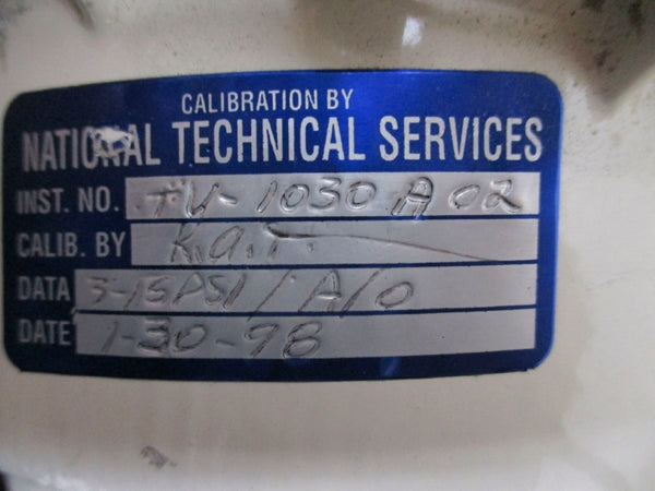 VALTEK NATIONAL TECHNICAL SERVICES TV-1030-A02 3-15PSI NSNP