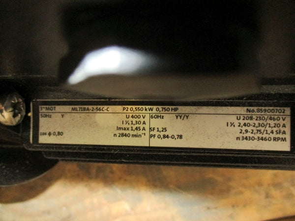 GRUNDFOS TP40-80/2U-G-A-BUBE 96411795P115370006 145PSI 208-230/460V 2.40-2.30/1.20A NSNP