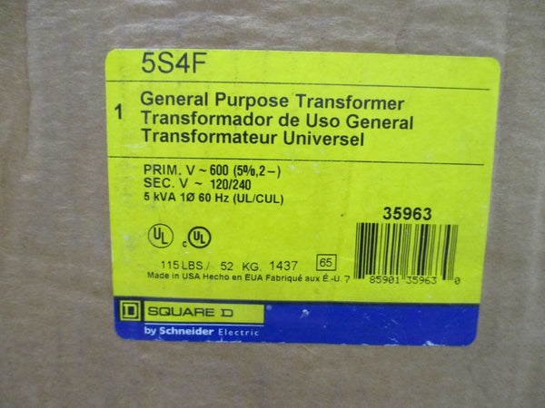 SQUARE D 5S4F 5KVA 600V NSMP