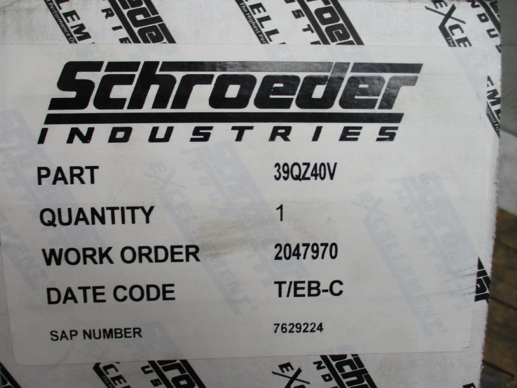 SCHROEDER INDUSTRIES 39QZ40V NSMP