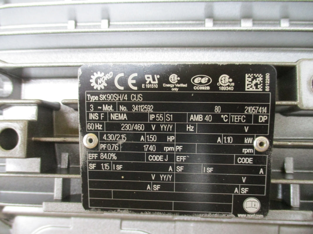 NORD DRIVE SYSTEMS SK92172-90SH/4CUS 230/460V 4.30/2.15A NSMP