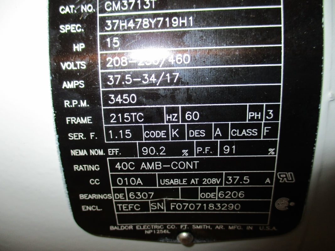 FRISTAM FPX3542-155 W/ 15HP BALDOR CM3713T NSNP