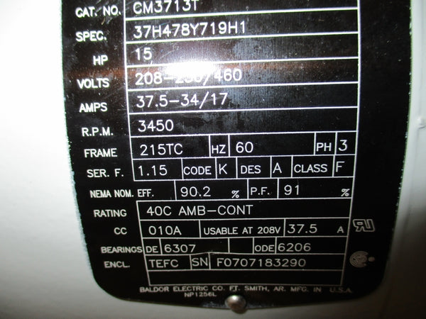 FRISTAM FPX3542-155 W/ 15HP BALDOR CM3713T NSNP