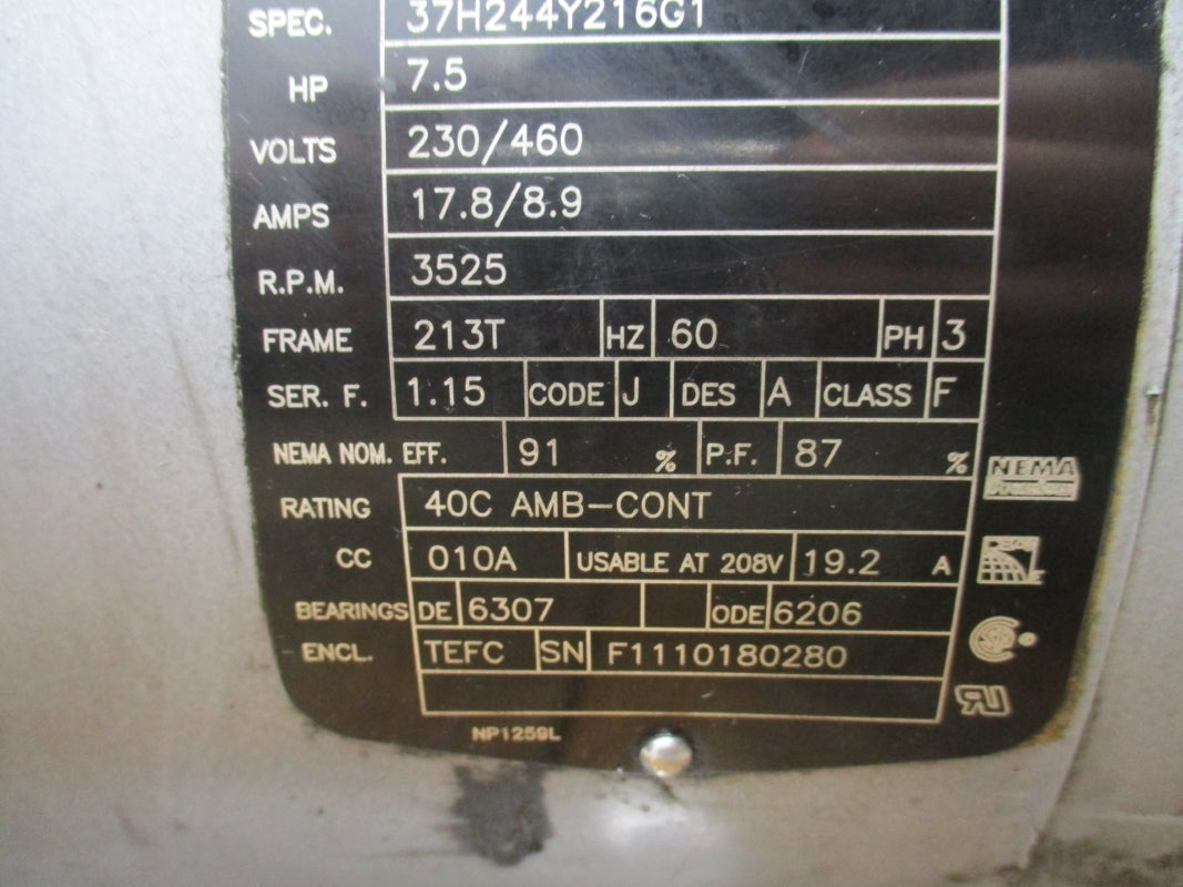 BALDOR EM3709T 230/460V 17.8/8.9A UNMP