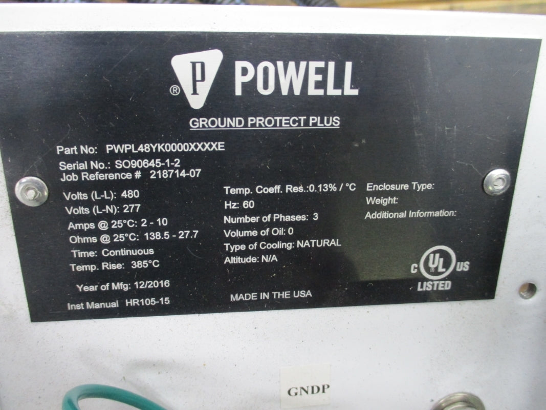 POWELL PWPL48YK0000XXXXE 480V NSNP