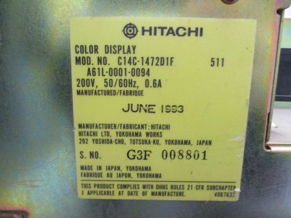HITACHI C14C-1472D1F A61L-0001-0094 200V 0.6A UNMP