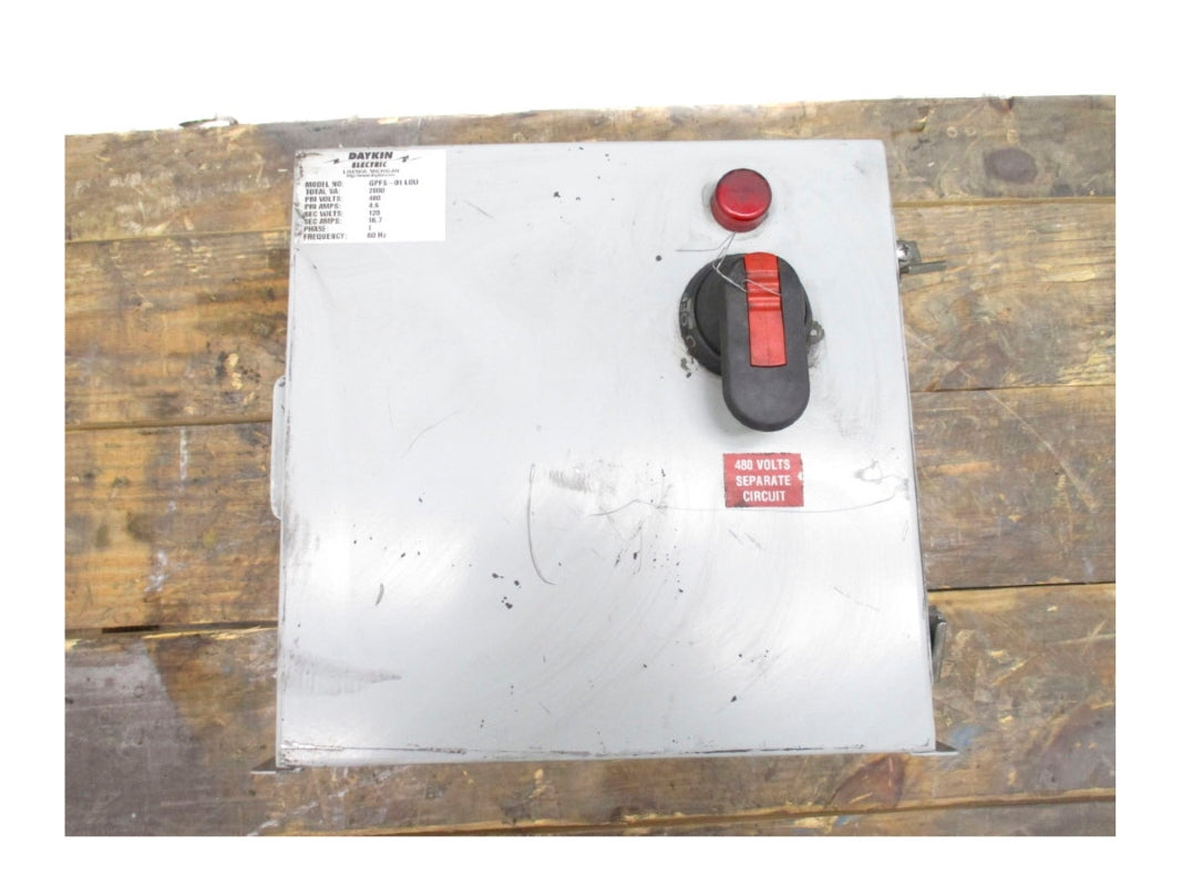 DAYKIN ELECTRIC GPFS-01LOU 2000VA 480V 4.6A UNMP