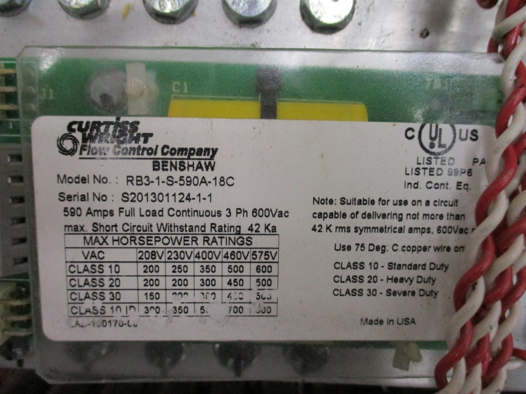 CURTISS WRIGHT RB3-1-S-590A-18C 590A 600VAC NSMP